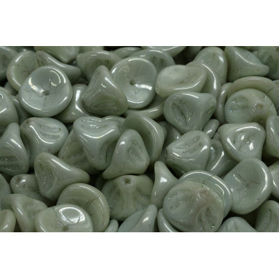 Daylily Flower Beads 10x8mm Alabaster Green Luster 02010/14457