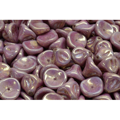 Daylily Flower Beads 10x8mm Purple Luster 02010/14496 | Czech Glass