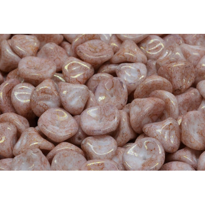 Daylily Flower Beads 10x8mm White Terracotta 02010/15495 | Czech Glass