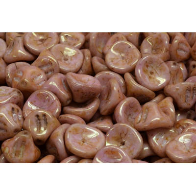 Daylily Flower Beads 10x8mm Mauve Travertine 02010/65491 | Glass Beads