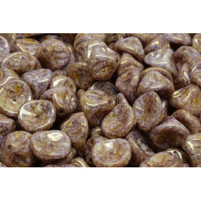 Daylily Flower Beads 10x8mm White Alabaster Pink 02010/15696