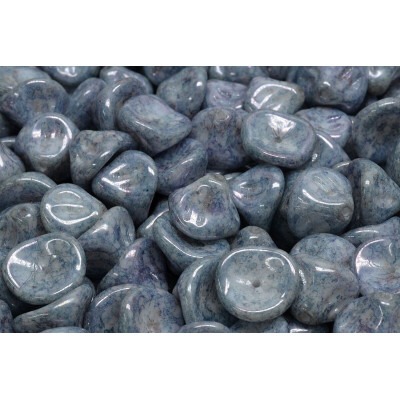 Daylily Flower Beads 10x8mm Blue Terracotta 15464 | Czech Glass