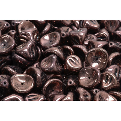 Daylily Flower Beads 10x8mm Vega On Jet 23980/15726 | Glass Beads