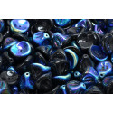 Daylily Flower Beads 10x8mm Jet AB 23980/28701 | Czech Glass