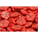 Primrose Beads 15x15mm Opaque Coral Red Matte Copper 84100