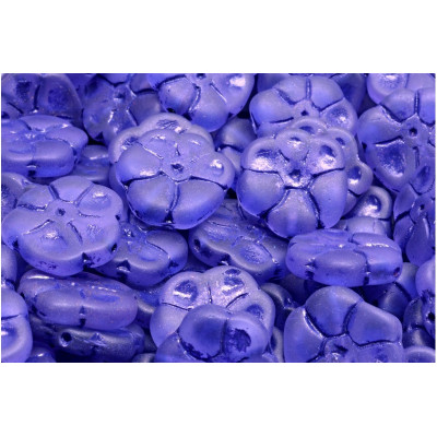 Primrose Beads 15x15mm Violet Mat Blue Decor 54325 | Czech Glass
