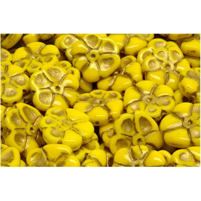 Primrose Beads 15x15mm Limon Gold 83120-54302 | Czech Glass