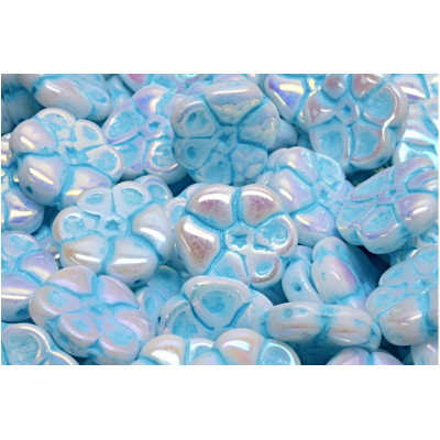 Primrose Beads 15x15mm Alabaster Opal Blue AB 02010-28703-54308