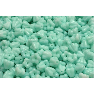 Bell Flower Beads 4x6mm Aqua 07524 | Rutkovsky Czech Glass