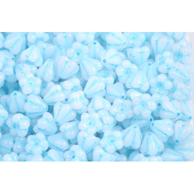 Bell Flower Beads 4x6mm Light Blue 02010/54308 | Czech Glass
