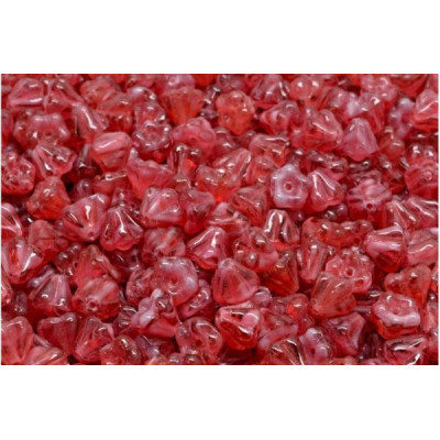 Red Bell Flower Beads 4x6mm Code 06708 | Czech Glass Beads