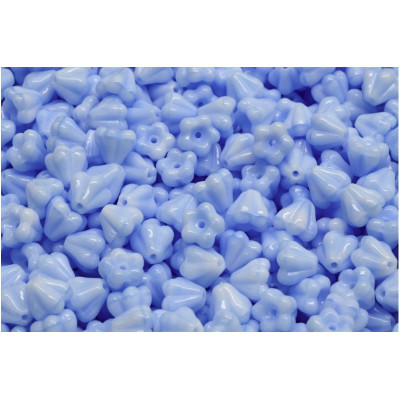 Bell Flower Beads 4x6mm Light Blue 07314