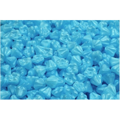 Bell Flower Beads 4x6mm Light Blue 61400