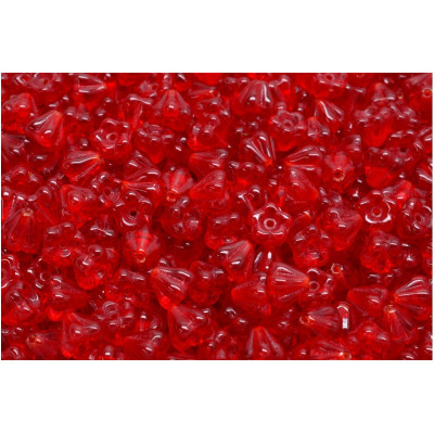 Bell Flower Beads 4x6mm Ruby Red 90080 | Czech Glass Beads