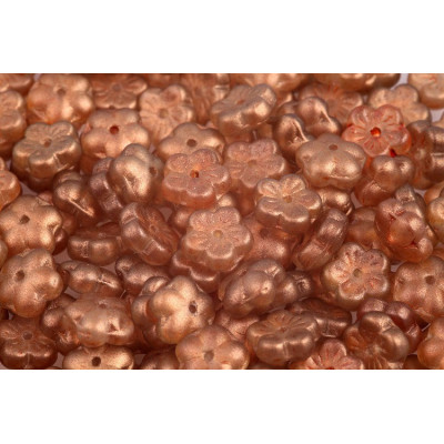 Cherry Flower Beads 8x8mm Metallic Rose Pink 00030/29254 | Czech Glass