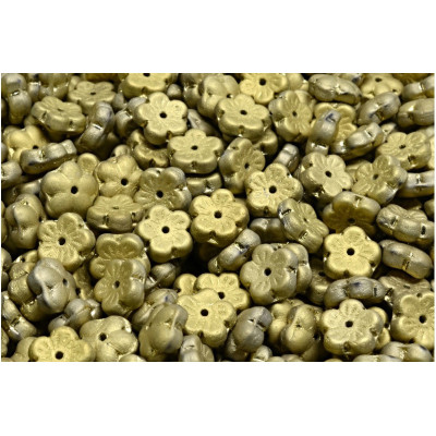 Cherry Flower Beads 8x8mm Matte Gold Amber 00030-84100-26443