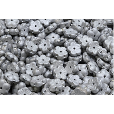 Cherry Flower Beads 8x8mm Matte Silver Labrador 84100 | Glass Beads