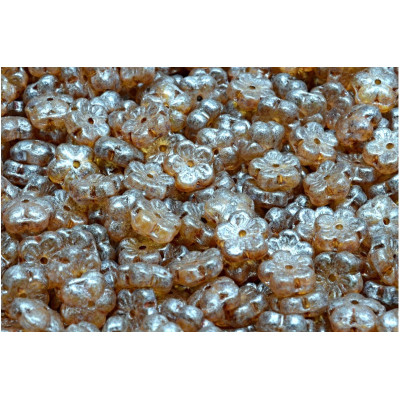 Cherry Flower Beads 8x8mm Crystal Ivory Spotted 00030-65321