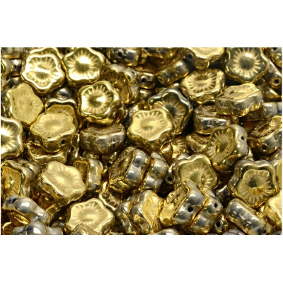 Sunset Flower Beads 10x10mm Crystal Full Amber 26443 | Czech Glass