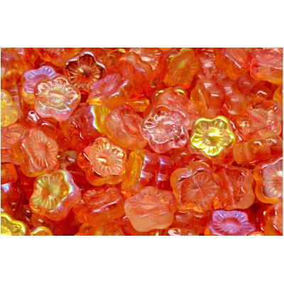 Sunset Flower Beads 10x10mm Orange 48001 | Czech Glass Beads