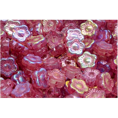 Sunset Flower Beads 10x10mm Crystal AB Pink 28701-54321 | Czech Beads