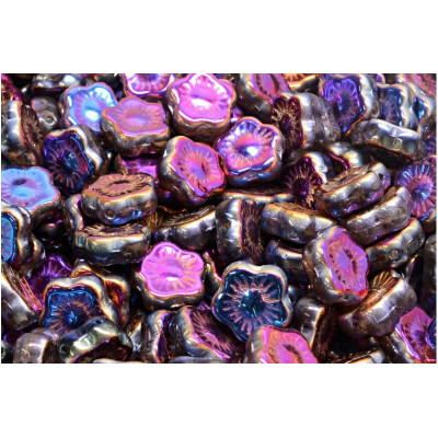 Sunset Flower Beads 10x10mm Crystal Full Sliperit 29503 | Czech Glass
