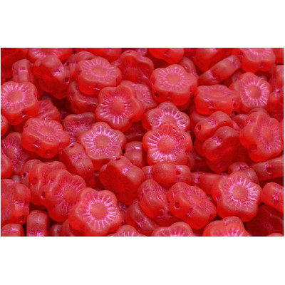 Sunset Flower Beads 10x10mm Red Fuchsia 43807 | Czech Glass