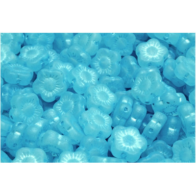 Sunset Flower Beads 10x10mm Light Blue 54323 | Rutkovsky Czech Glass