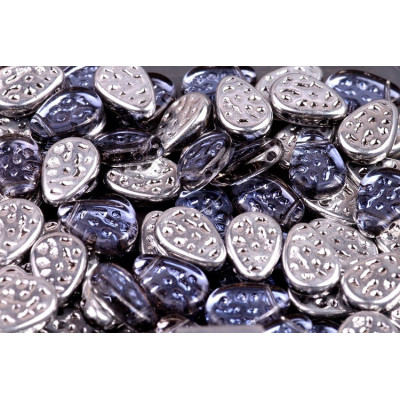 Flat Dotty Tear Drop Beads 9x11 N. 1582 BACKLIT PERIWINKLE