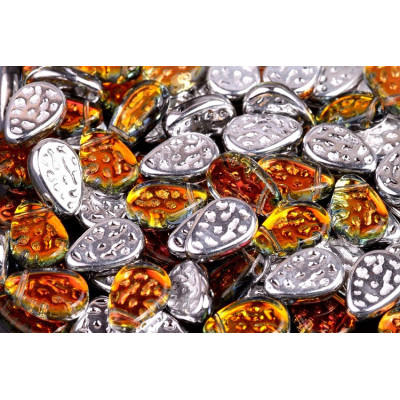 Flat Dotty Tear Drop Beads 9x11 N. 1584 BACKLIT TEQUILA