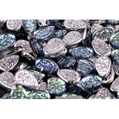 Flat Dotty Tear Drop Beads 9x11 N. 1587 BACKLIT URANIUM