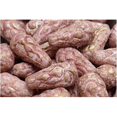 Pinecone Beads Beads 25x12 N. 9 WHITE ALABASTER VIOLET TERRACOTTA