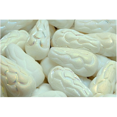 Pinecone Beads Beads 25x12 N. 18 WHITE ALABASTER AB MAT