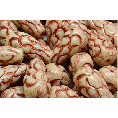 Pinecone Beads Beads 25x12 N. 29 BEIGE OPAQUE/COPPER