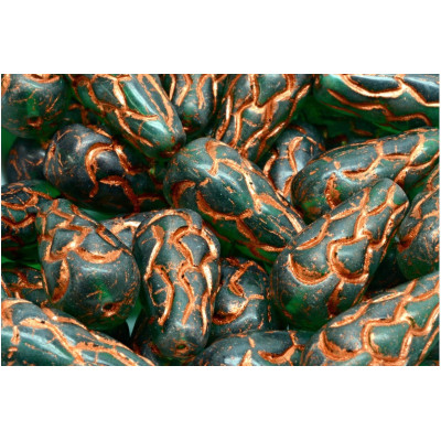 Pinecone Beads Beads 25x12 N. 47 EMERALD LIGHT/COPPER