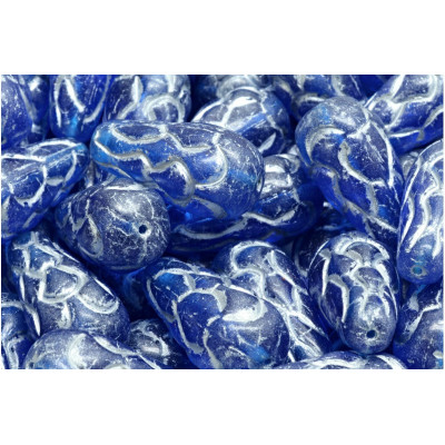 Pinecone Beads Beads 25x12 N. 58 CAPRI BLUE/SILVER