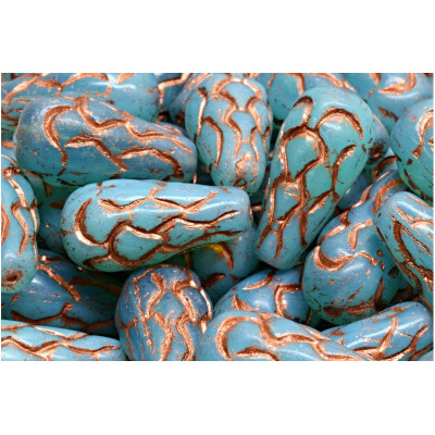 Pinecone Beads Beads 25x12 N. 63 OPAL AQUA/COPPER