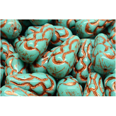 Pinecone Beads Beads 25x12 N. 67 TURQUOISE GREEN MAT/COPPER