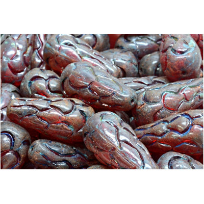 Pinecone Beads Beads 25x12 N. 74 LT SIAM RUBY TRAVERTINE