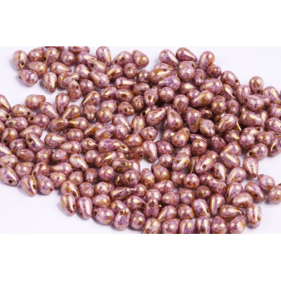 Drop Beads 4x6 N. 9 opaque lila gold luster