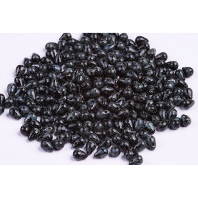 Drop Beads 4x6 N. 58 JET TRAVERTIN