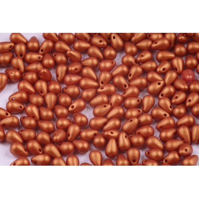 Drop Beads 4x6 N. 763 GOLD SHINE BRICK RED