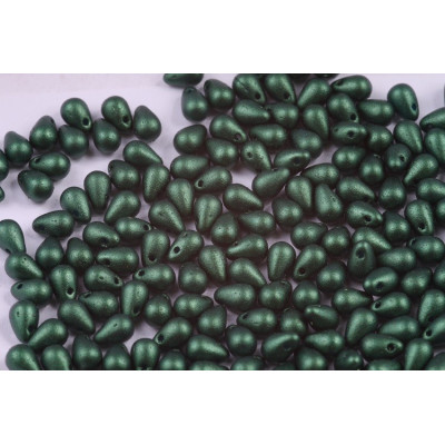 Drop Beads 4x6 N. 767 GOLD SHINE DARK GREEN