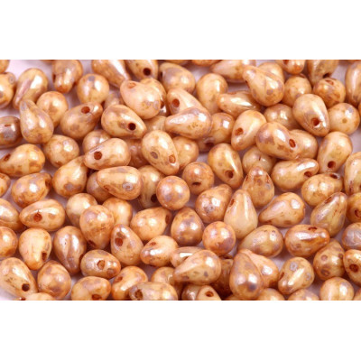 Drop Beads 4x6 N. 1231 WHITE ALABASTER PICASSO