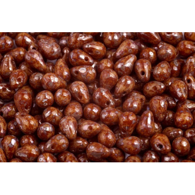 Drop Beads 4x6 N. 1235 OPAQUE IVORY PICASSO