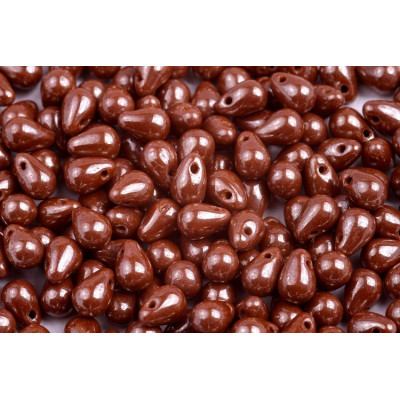 Drop Beads 4x6 N. 1236 DARK CHOCOLATE WHITE LUSTER