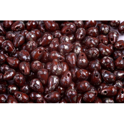 Drop Beads 4x6 N. 1239 DARK CHOCOLATE PICASSO