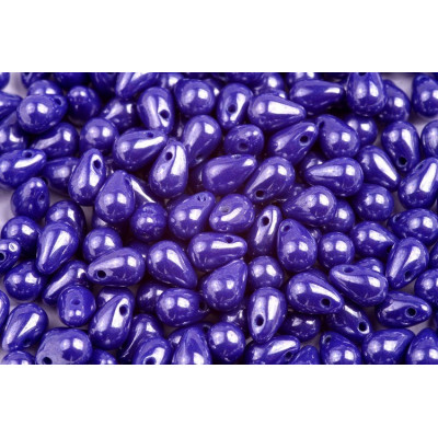 Drop Beads 4x6 N. 1240 OPAQUE BLUE WHITE LUSTER