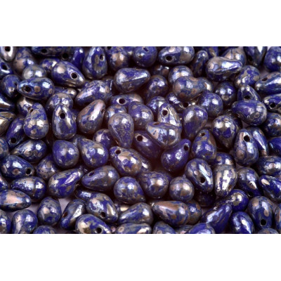 Drop Beads 4x6 N. 1243 OPAQUE BLUE PICASSO