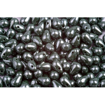 Drop Beads 4x6 N. 1244 OPAQUE KHAKI WHITE LUSTER